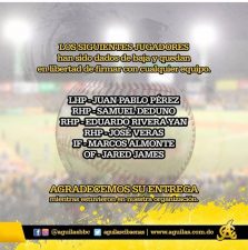 Águilas liberan a seis jugadores