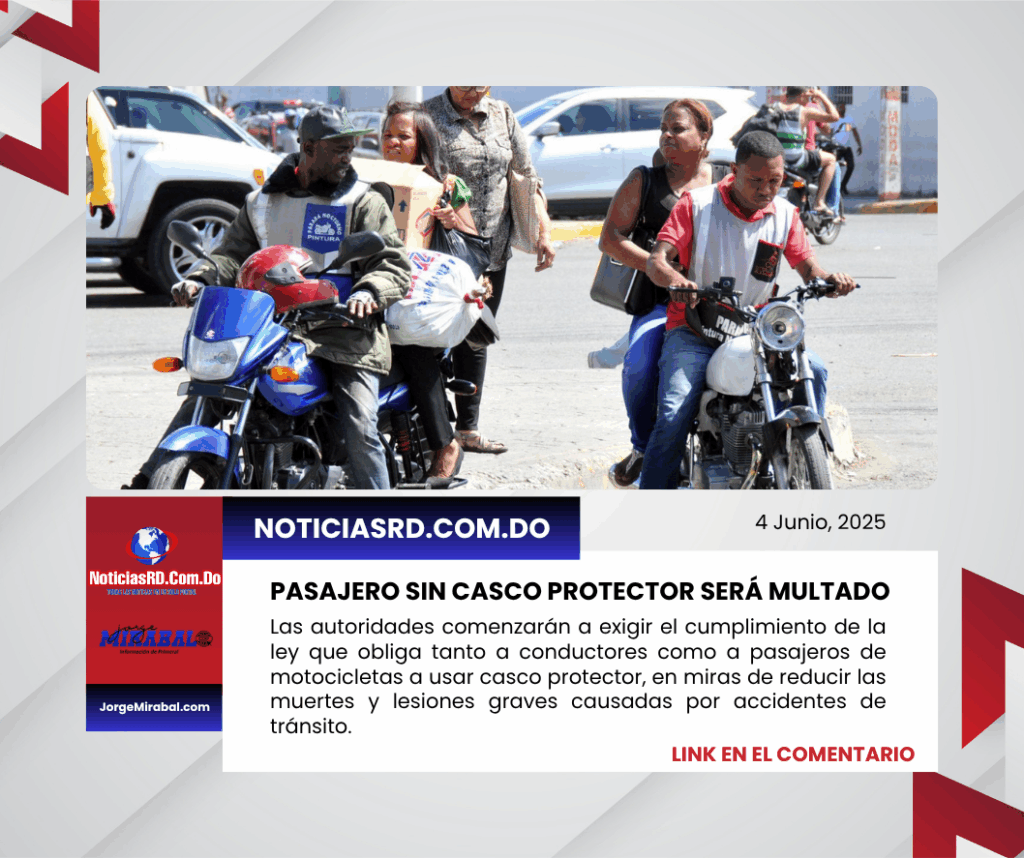 Fiscalizarán el uso de casco protector en conductores y pasajeros de motocicletas